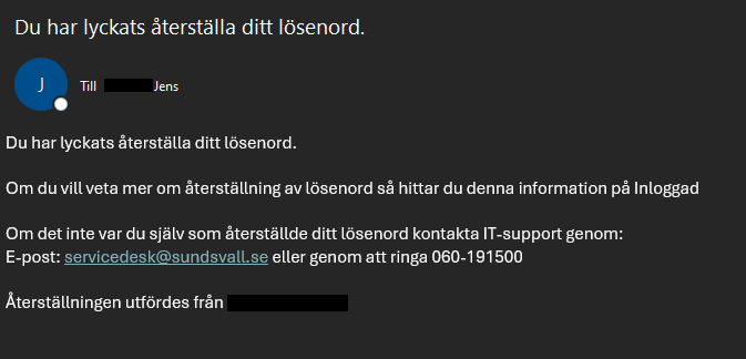 Skärmklipp på mejl.