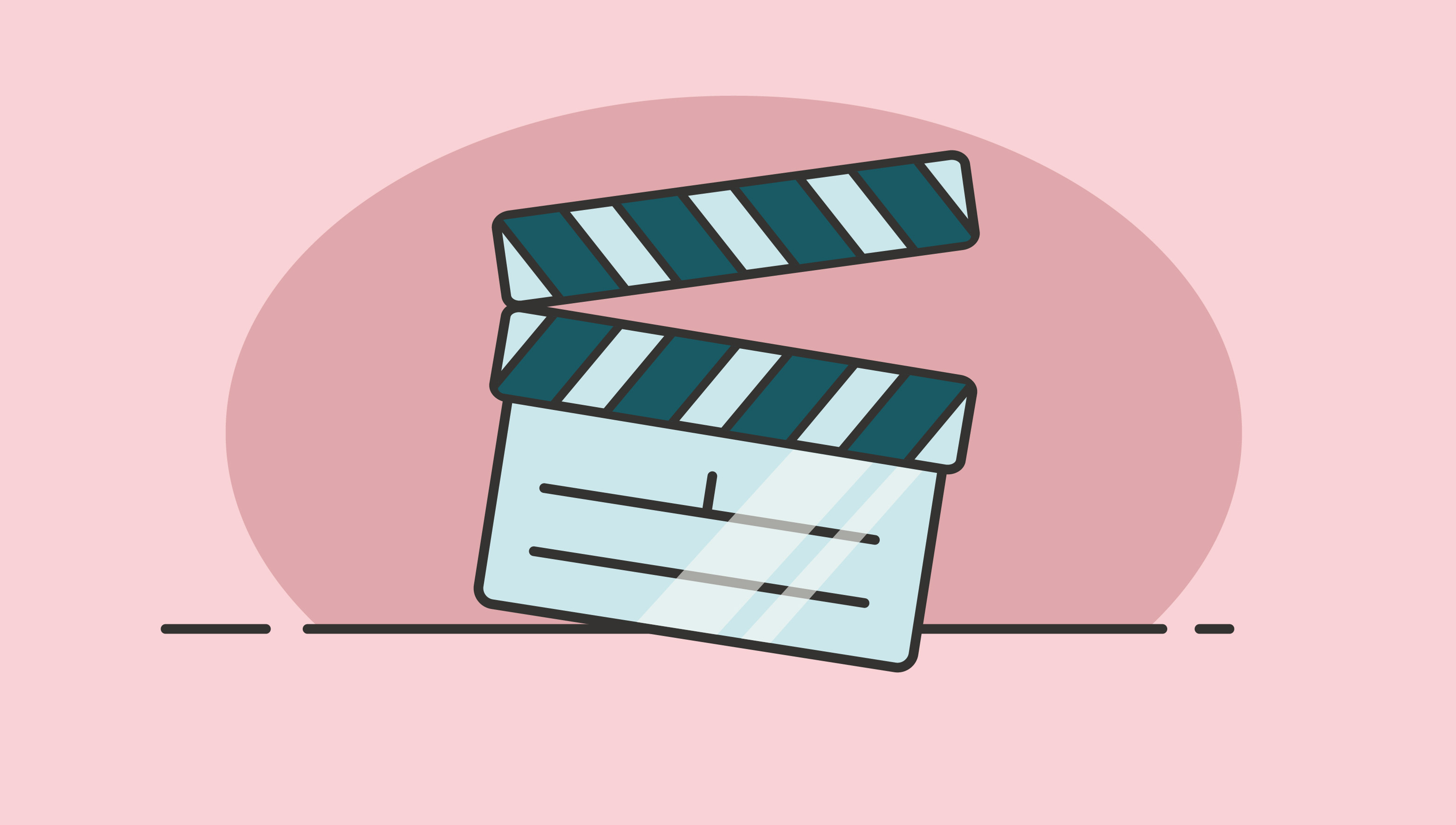 En filmklaff på en rosa bakgrund.
