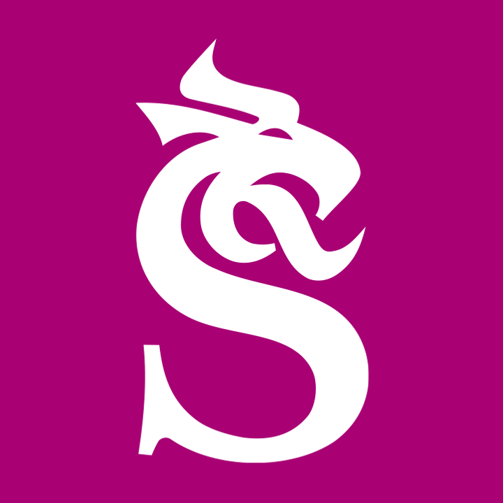 Draken från Sundsvalls logotype på en färgplatta.